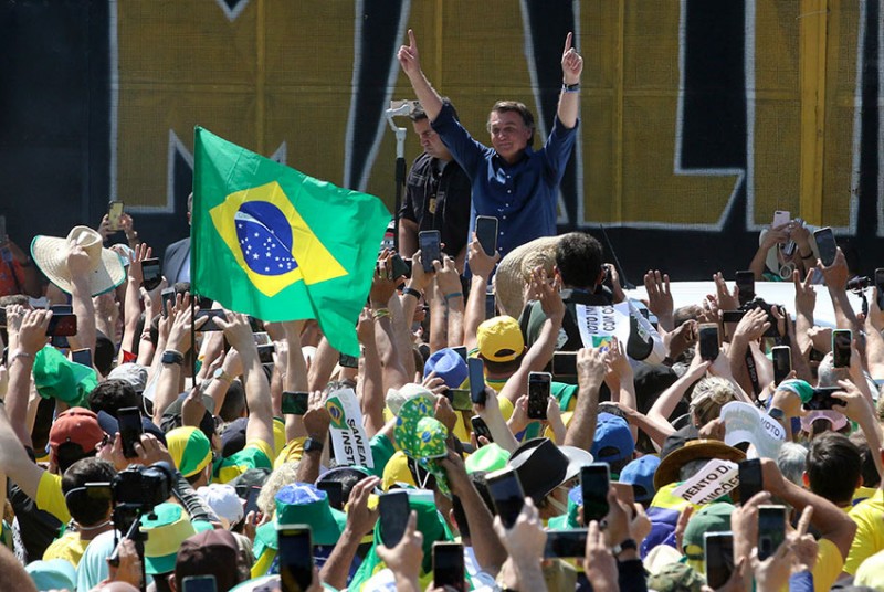 Presidente Jair Bolsonaro discursou nas manifestações em seu apoio na Esplanada dos Ministérios e na Avenida Paulista, em São Paulo - Fabio Rodrigues Pozzebom/Agência Brasil
