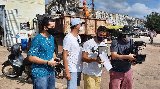 Cenas do filme, gravadas na feira de peixes da cidade, na rampa do Cais (Foto: Divulgação)