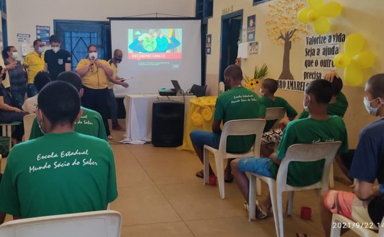 Adolescentes do Ceip Central participaram de duas palestras em alusão ao Setembro Amarelo - Foto: Seciju/Governo do Tocantins