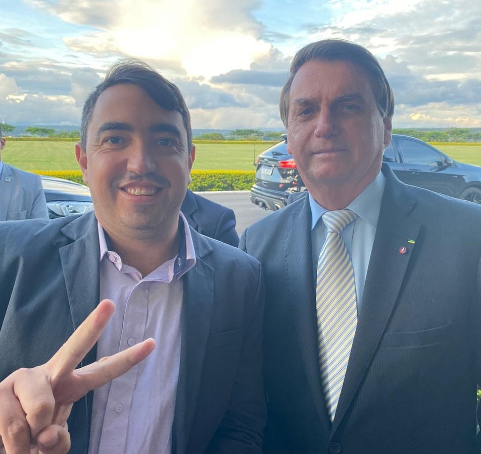 Vereador eleito Thiago Paes e o Presidente da República Jair Messias Bolsonaro - Foto: Assessoria de imprensa