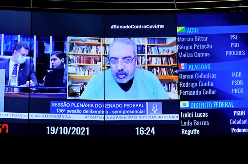 O senador participou de forma remota da sessão plenária desta terça-feira - Waldemir Barreto/Agência Senado