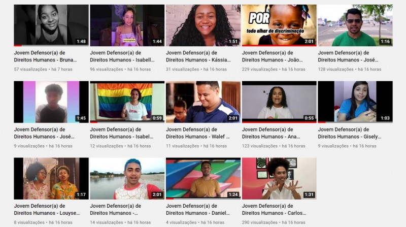<em>Vídeos para votação no canal Direitos Humanos Maranhão do YouTube (Foto: Reprodução)</em>
