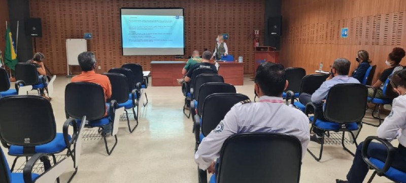 Palestra sobre combate ao tráfico de animal silvestre aeroporto Marechal Rondon - Foto por: Sema/MT