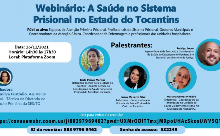 Evento promovido pela Secretaria de Estado da Saúde, em Parceria com a Seciju é realizado nesta terça-feira, 16 - Foto: Divulgação