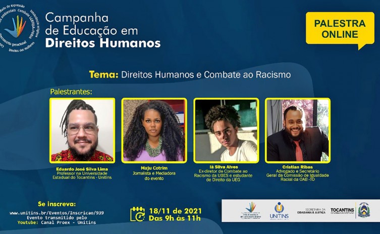 A palestra é aberta ao público em geral e integra uma das sete edições da Campanha do Conselho Estadual de Defesa dos Direitos Humanos - Foto: Lauane dos Santos/Governo do Tocantins