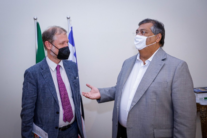 <em>Flávio Dino recebeu Jan Jarab, representante do Escritório de Direitos Humanos da ONU para América do Sul (Foto: Brunno Carvalho)</em>