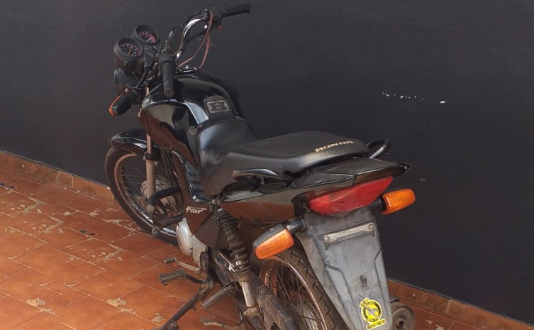 Motocicleta recuperada pela Polícia Civil - Foto: SSP/Governo do Tocantins