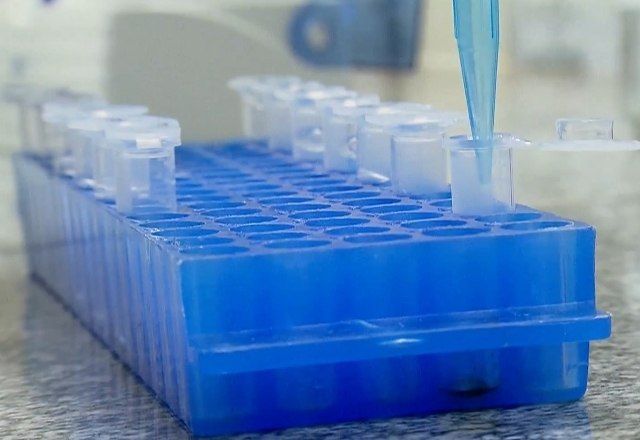 Cerca de 3 mil frascos de soro estão prontos para o início dos testes em humanos - (Foto: Reprodução/Record TV)
