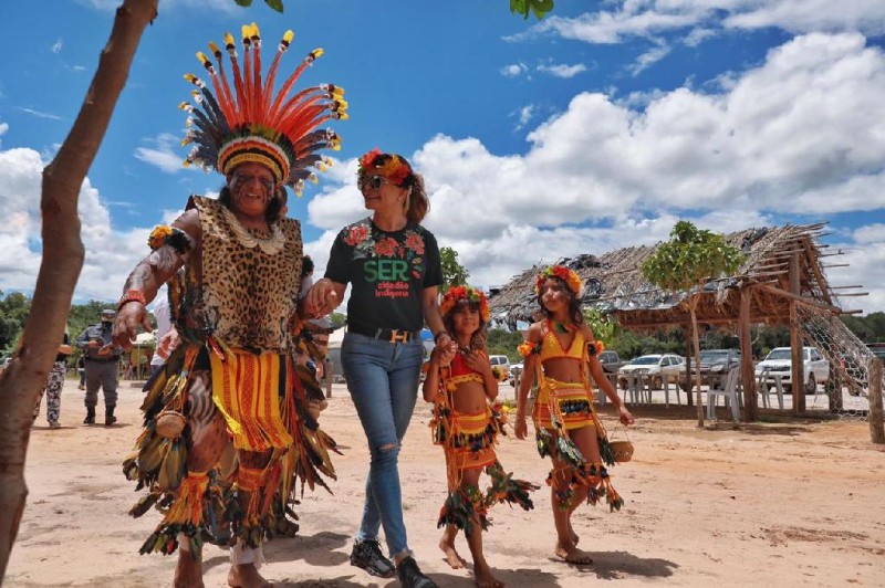 No evento de entrega também houve a inauguração da maior ‘Hati’ – Casa Tradicional – da história do povo Haliti-Paresi - Foto por: Luana Daubian