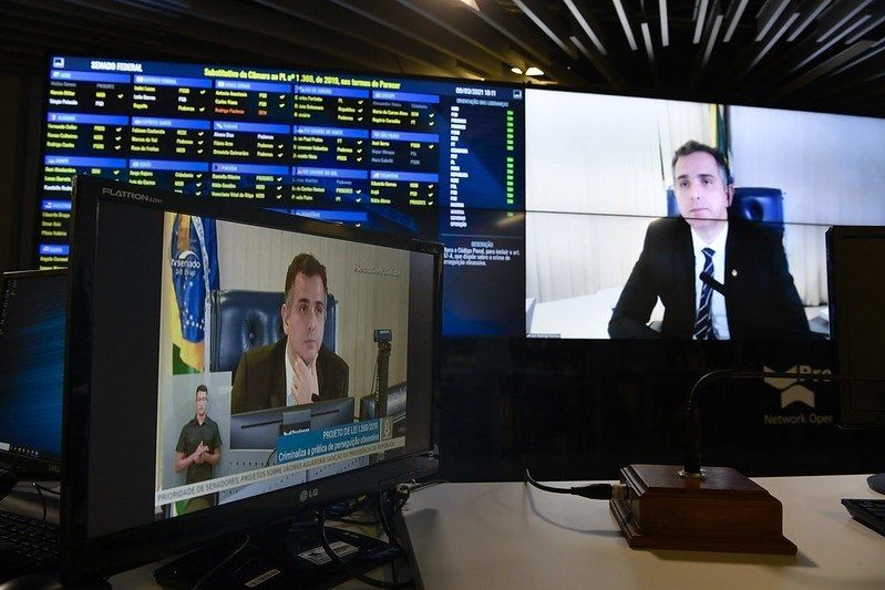 Votação virtual no Senado - (Foto: Foto: Leopoldo Silva/Agência Senado-09/03/2021)