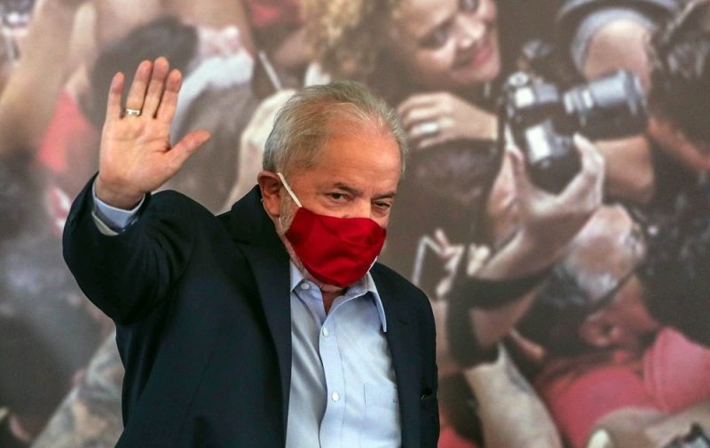 Ex-presidente fez um discurso de 1h23 na sede do Sindicato dos Metalúrgicos de São Bernardo - (Foto: WERTHER SANTANA/ESTADÃO CONTEÚDO- 10/03/2021)