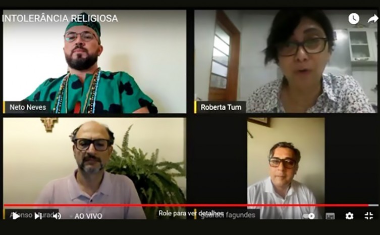 Debate abordou temas como a influência da mídia na intolerância religiosa e o contexto histórico relacionado aos preconceitos religiosos - Foto: Seciju/Governo do Tocantins