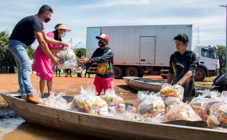 Em outras etapas já foram entregues cerca de 2 mil cestas de alimentos para atendimento às aldeias da região - Foto: Carlessandro Souza/Governo do Tocantins