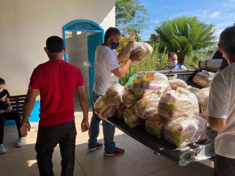 Entrega de cestas básicas da ação Brasil Sem Fome - (Foto: Reprodução/Facebook/Ação da Cidadania)