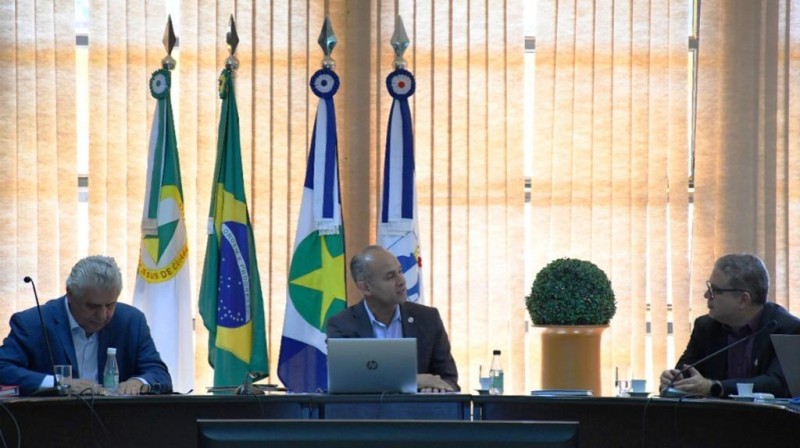 Reitor da UFMT recebeu o secretário estadual de Ciência e Tecnologia nesta terça-feira (19). - Foto por: UFMT
