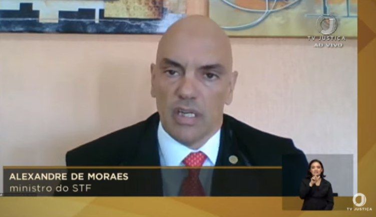 O ministro Alexandre de Moraes, durante sessão do STF - (Foto: Reprodução)