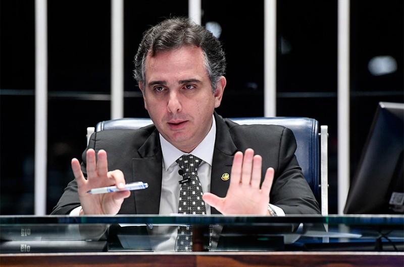 Manifestações que pedem intervenção militar e fechamento do STF são ilegítimas, afirmou Pacheco - Jefferson Rudy/Agência Senado