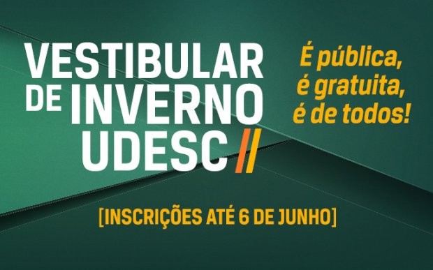  As inscrições para o Vestibular de Inverno 2022 da Universidade do Estado de Santa Catarina (Udesc) estão abertas e vão até 6 de junho. São duas formas de avaliação para concorrer a 1.040 vagas em 37 cursos de graduação. As inscrições são gratuitas e pod